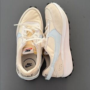 Nike Beige and Light Blue Sneakers